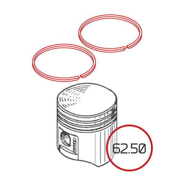 Кільце поршневе «Муравей» Ø62.50 1 Ремонт