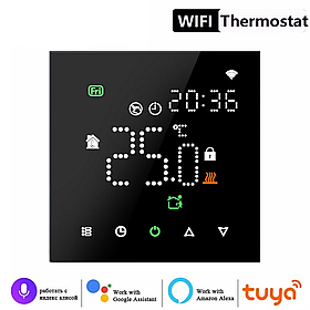 Термегулятор Ecoset PWT-003 WiFi сенсорний програмований для теплої підлоги (колір чорний)