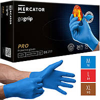 Рукавички нітрилові Супер міцні GoGrip Mercator Medical, щільність 7.2 г. - блакитні (50 шт/25пар)