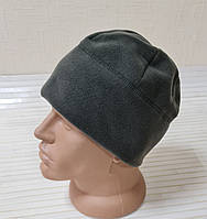 Шапка чоловіча тепла флісова без закота хакі