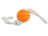 Игрушка ZooMax д / собаки Мяч баскетбол на веревке винил 6,5см