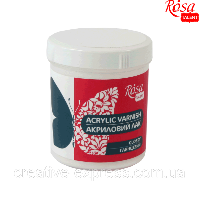 Лак акриловий для декору, глянцевий,100мл, ROSA TALENT