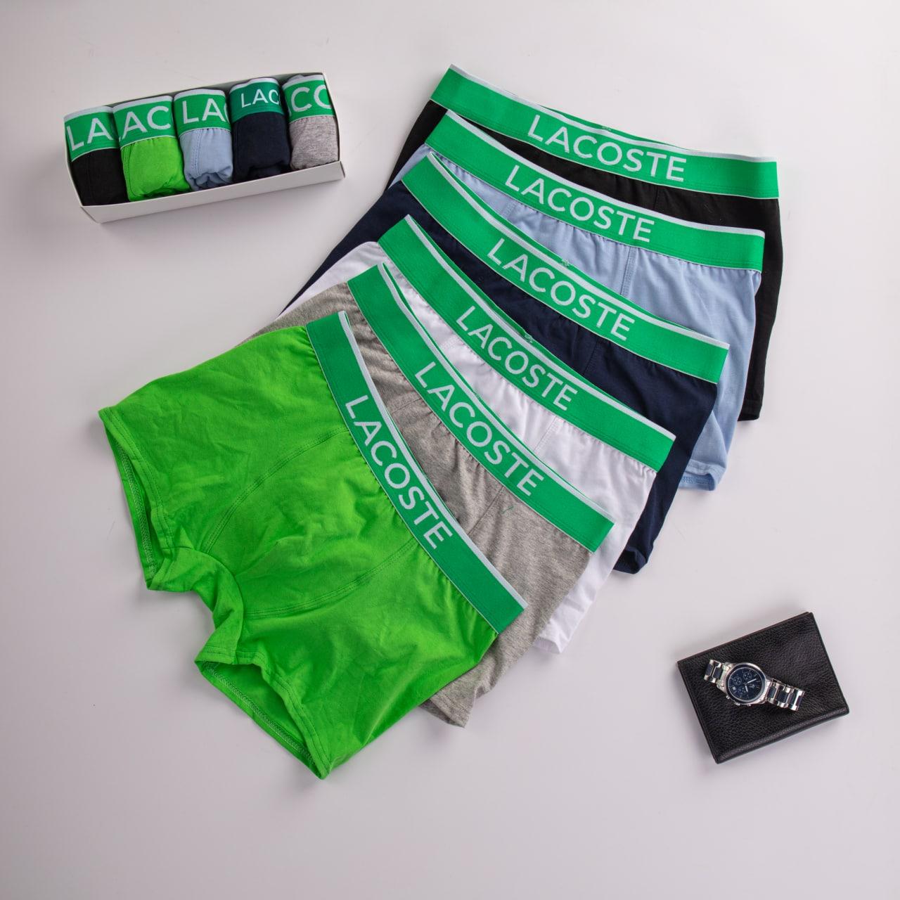 Набір чоловічої білизни LACOSTE! | Чоловічі труси Лакост 5 шт + подарункова упаковка!