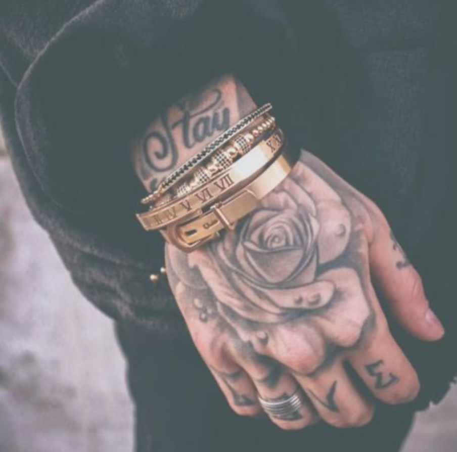 Чоловічий Браслет BlackPink Royal Rossl з 4 шт, Золотий, фото 1