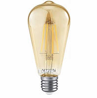 Лампа Maxus LED ST64 FM 7W 2700K 220V E27 Golden (1-MFM-7064) пачка 4 шт