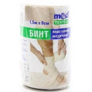 Еластичний бинт, Medtextile середньої розтяжності, розмір 1,5 м х 8 см, фото 1