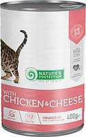 Влажный корм для взрослых кошек Nature's Protection with Сhicken & Сheese с курицей и сыром 400 г