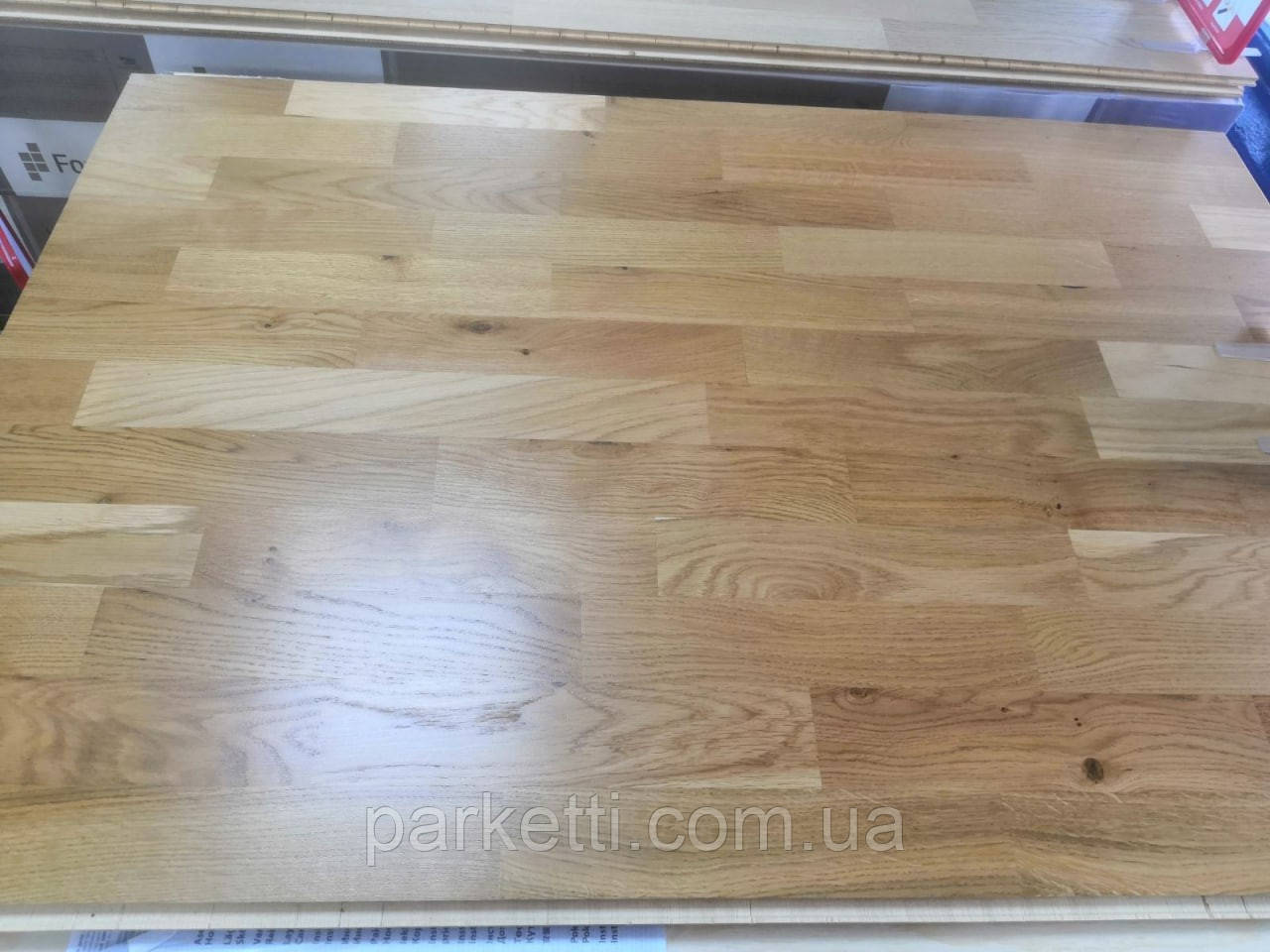 Паркетна дошка Focus Floor Дуб Дуб Rosarno 3-х смугова, лак, фото 1