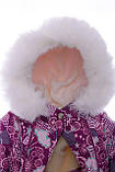 Комбінезон зимовий трансфомер на холлофайбері "Євро рожевий у зірочку" (розмір 80 і 92 см), фото 9