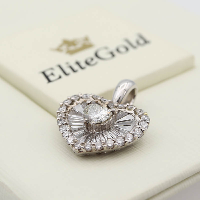 Кулон у формі серця з діамантами від Elitegold вага 2.91 грам 101082022