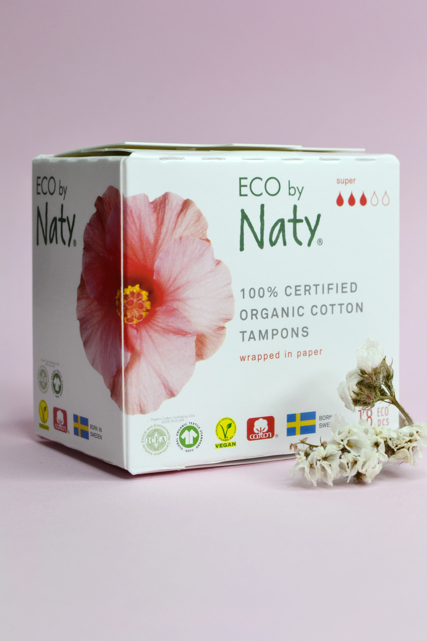 Тампони гієнічні жіночі ECO BY NATY Super, 18шт без аплікатора, фото 1