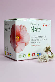 Тампони гієнічні жіночі ECO BY NATY Super, 18шт без аплікатора