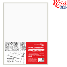 Папка для рисунку та креслення А3 (29,7х42см), 20арк, Дрібне зерно, 200г/м2, ROSA Studio