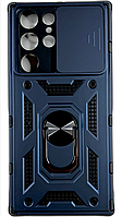 PC + TPU чехол Camshield armor для Samsung Galaxy S22 Ultra (на самсунг с22 ультра) синий
