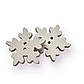 Ґудзики фігурні Сніжинка дерев'яні 18х18 мм 30 шт. Білий, фото 2