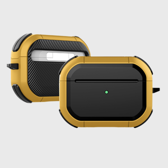 Чохол для навушників AirPods Pro Strip CASPTM силіконовий чорно-жовтий, фото 1