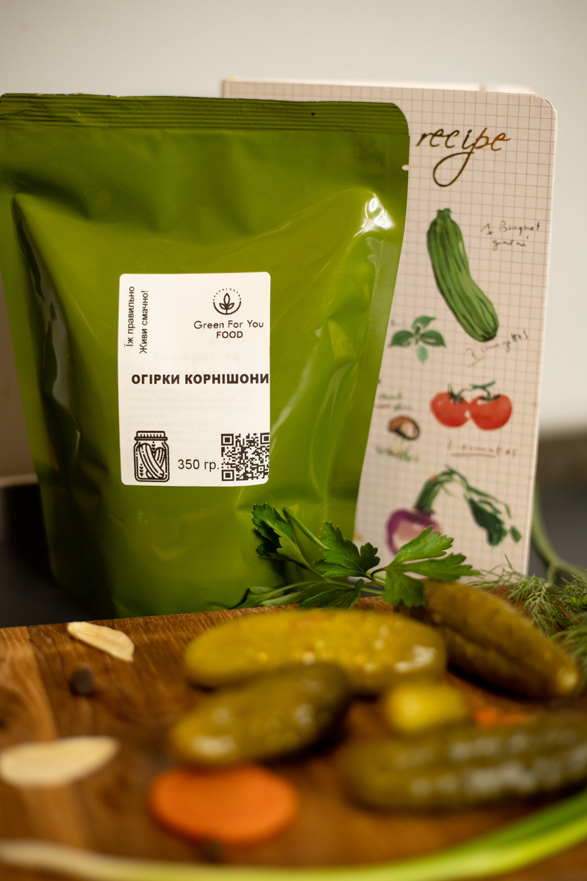 Огірки корнішони дойпак