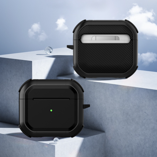 Силіконовий чохол для навушників AirPods Pro 2 Strip CASPTM чорний, фото 1