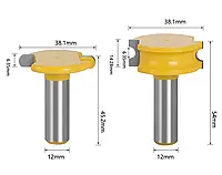 Комплект фрез 9432 по дереву для сращивания пара 2шт (радиусные полукруглые) - хвостовик 12мм