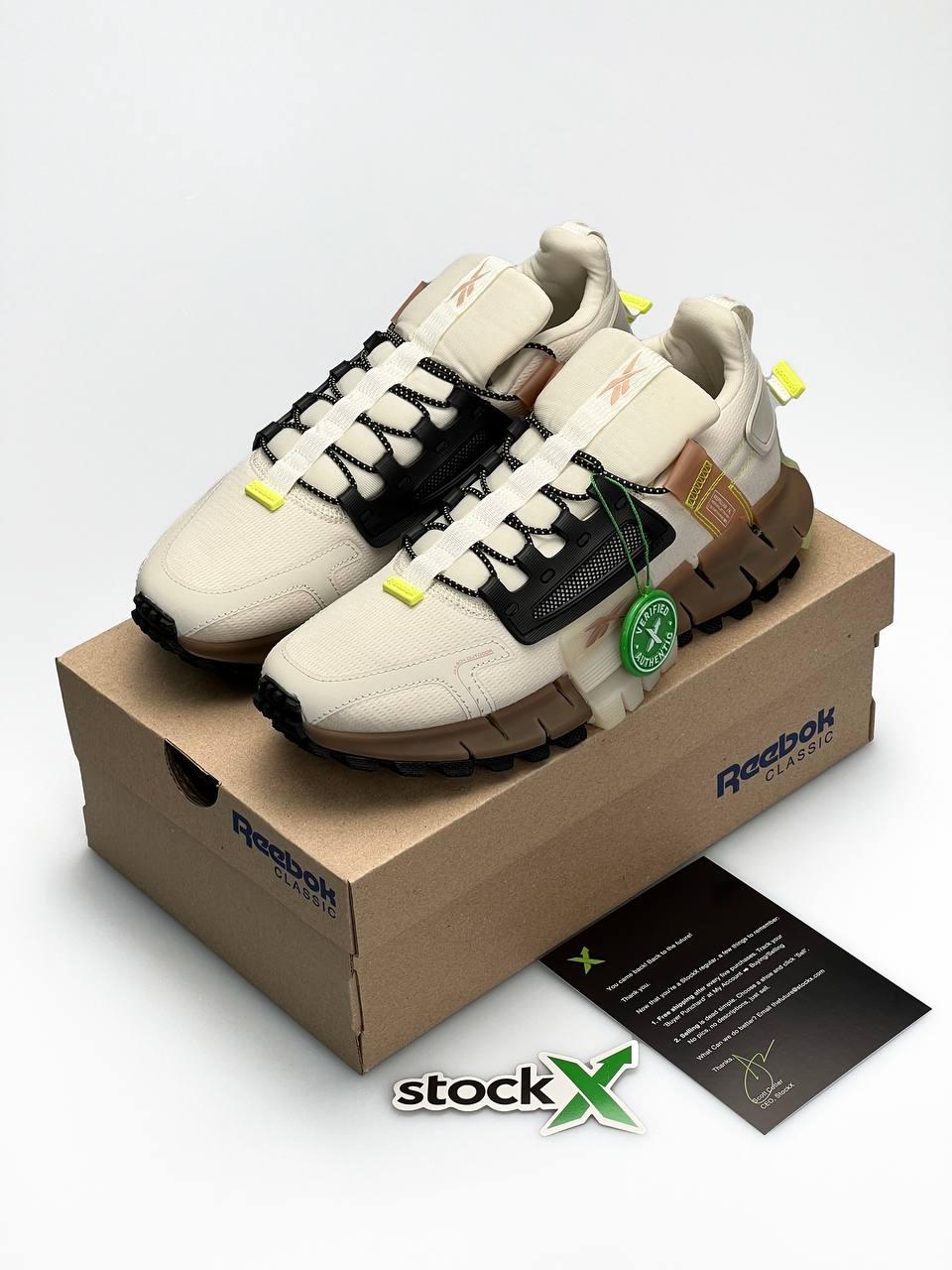 Мужские кроссовки Reebok Zig Kinetica Edge Beige Brown бежевые термо кроссовки водоотталкивающий текстиль люкс - фото 3 - id-p1699460074