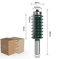 Фреза 9731 по дереву кромочная фигурная для сращивания - микрошип (хвостовик 12мм)