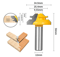 Фреза 9314 по дереву для углового сращивания - хвостовик 12мм