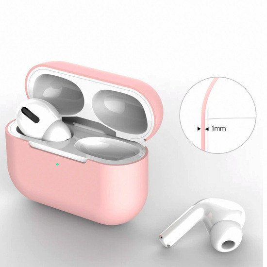 Чохол на бездротові навушники AirPods Pro CASPTM силіконовий рожевий, фото 1