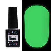 Матовый флуоресцентный топ без липкого слоя Kira Nails Matte No Wipe Fluo Top светящийся в темноте, 6 мл