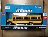 Модель автомобіля School bus 1:64. Іграшкова машинка Шкільний автобус. Металева інерційна машинка, фото 7