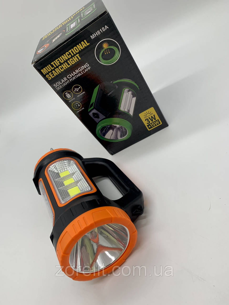 Світлодіодний ліхтар універсальний із сонячною панеллю MH818, фото 1