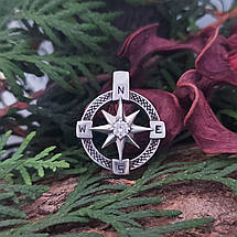 Троянда вітрів, компас, кулон, підвіс, фото 3