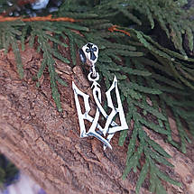 Герб України Тризуб, на намистині підвісі з однієї сторони Герб України, з іншої хрест., фото 2