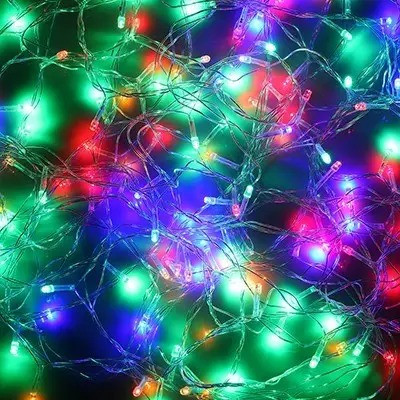 Гірлянда новорічна Нитка мультиколір 200 світлодіодів 10 м