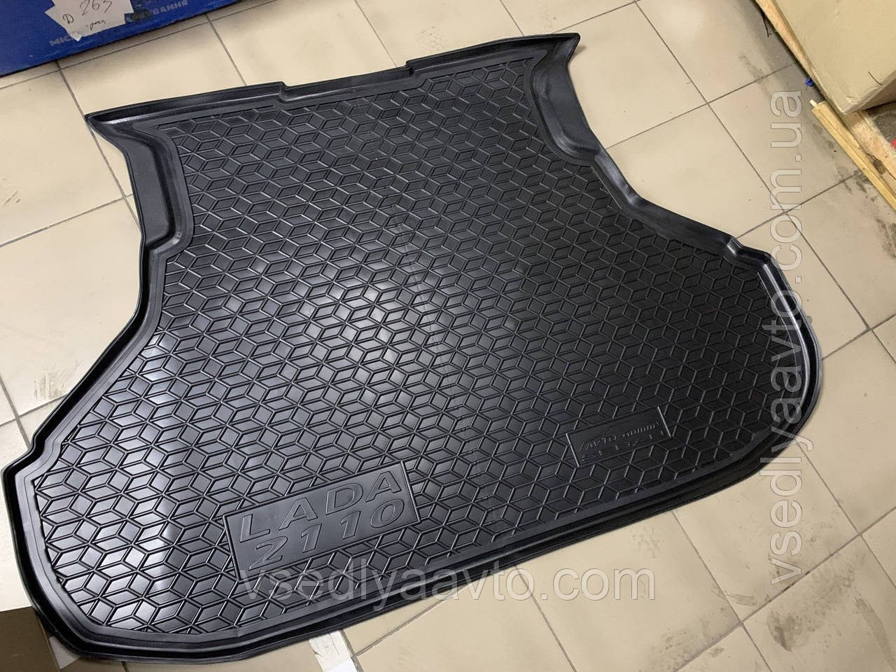 Килимок у багажник LADA 2110 седан (AVTO-GUMM) пластик + гума, фото 1