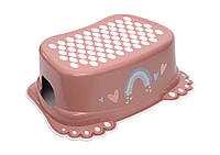Детская подставка для ног в ванную Tega Baby "Метео" противоскользящая Розовая 40х30х14 см
