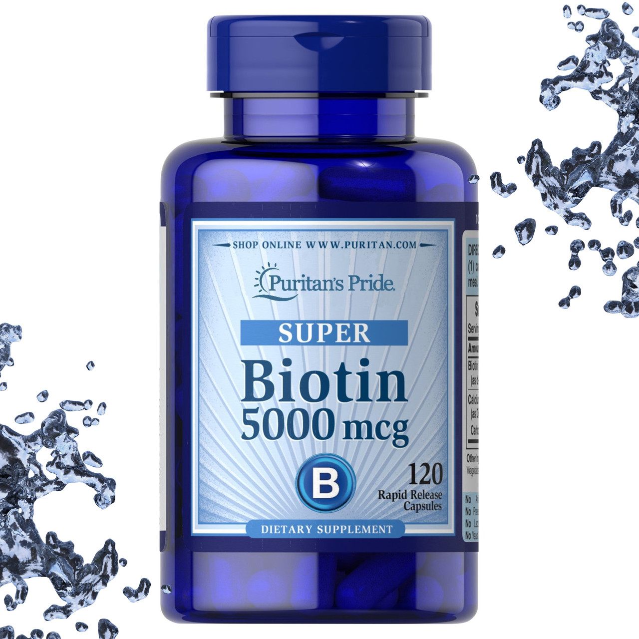 Біотин Puritan's Pride Biotin 5000 мкг 120 капсул, фото 1