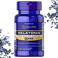 Мелатонін + B-6 Puritan's Pride MELATONIN 5 мг + B-6, 120 таблеток