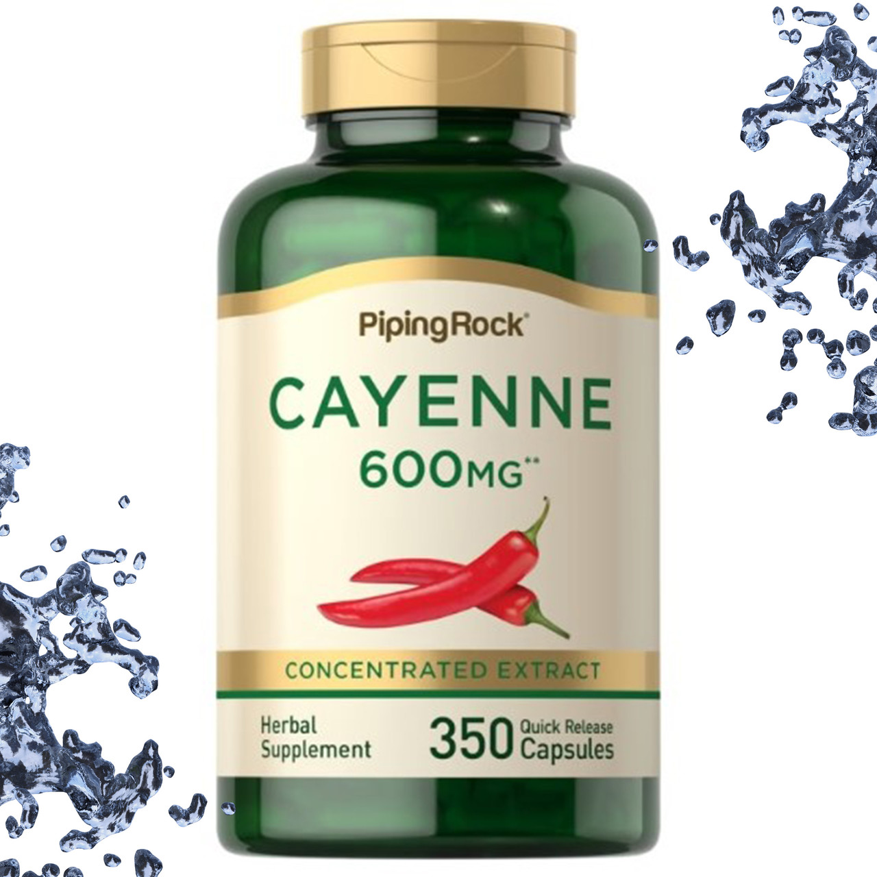 Для кровообігу Перець Piping Rock Cayenne 600 мг 350 капсул, фото 1
