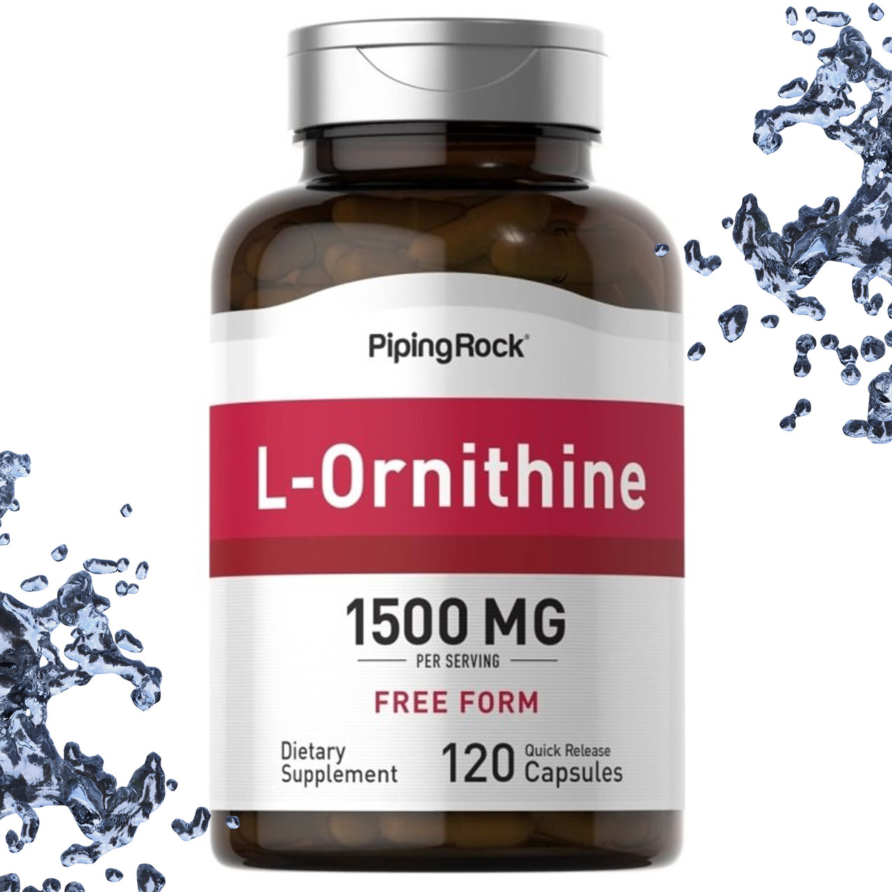Л-Орнітин Piping Rock L-Ornithine 1500 мг на порцію 120 капсул