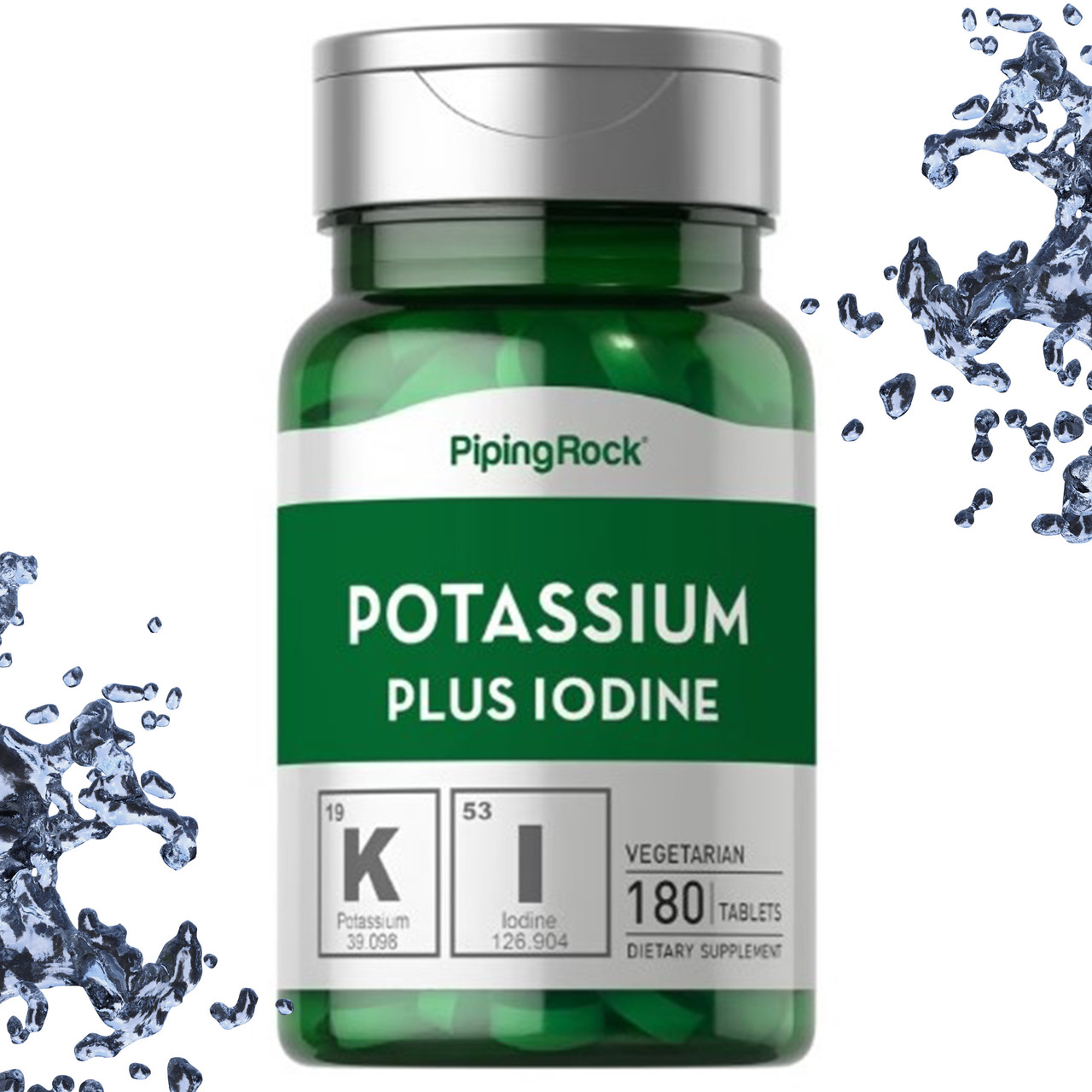 Калій + Йод Piping Rock Potassium plus Iodine 180 вегетаріанських капсул