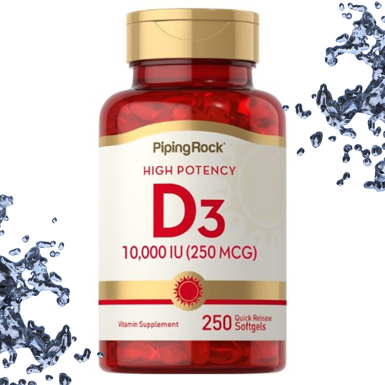 Вітамін Д3 Piping Rock Vitamin D3 250 мкг (10,000 IU) 250 гелевих капсул
