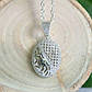 Підвіс срібний овальний медальйон з розсипом білих фіанітів, фото 4