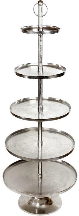 Блюдо фуршетна стійка "Amber" 5 ярусів, 170см hotdeal hotdeal hotdeal hotdeal , кругла, метал, срібло