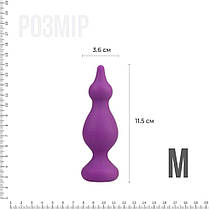 Анальний штекер Adrien Lastic Amuse середній фіолетовий (м) з двома переходами, макс. діаметр 3,6 см, фото 3