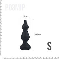 Анальна пробка Adrien Lastic Amuse Mini Black (S) з двома переходами, макс. діаметр 3 см, фото 3