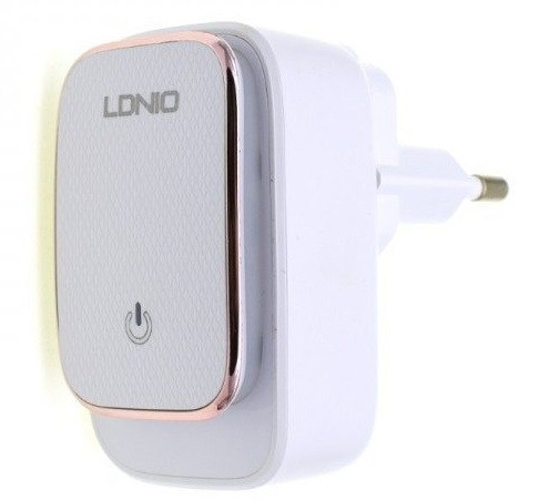 Адаптер мережевий Ldnio Micro USB Cable Touch Light A2205, 2USB, 2.4 A, білий