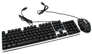 Комплект дротова клавіатура LED і миша UKC M-416 5559