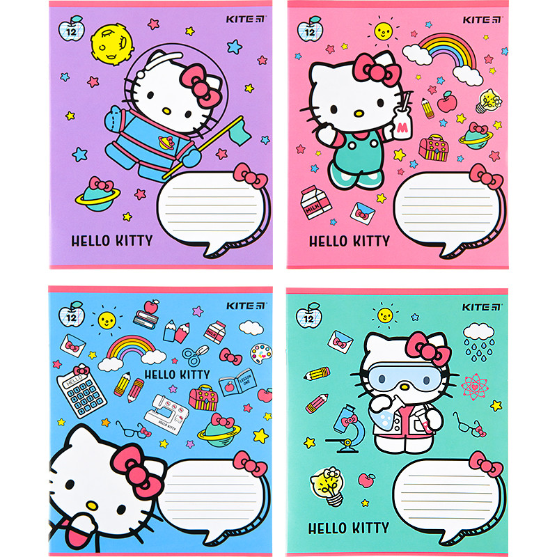 Зошит 12 аркушів, коса лінія (1 шт.) KITE Hello Kitty HK22-235
