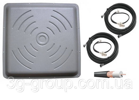 Антенний комплект 3G/4G/LTE КВАДРАТ 24 MIMO 1700-2700 МГц 24dBi (rg-58 2*10м, ts9)