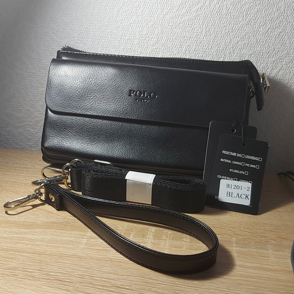 Сумка Чоловіча клатч POLO 1201-2 black.Купити чоловічі сумки-планшети гуртом і в роздріб в Україні